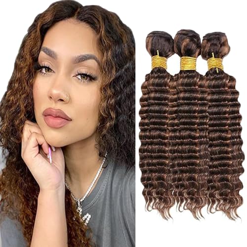 Gsoroel Deep Wave Bundles Human Hair Extension 100% Unprocessed Menschliches Haar p4/30 Highlight Brown Echthaar Perücke Brazilian Virgin Hair No Tangle For Women 3 Bundles Total 300g 18 20 22 Inch Gsoroel Deep Wave Bundles Human Hair Extension 100% Unprocessed Menschliches Haar p4/30 Highlight Brown Echthaar Perücke Brazilian Virgin Hair No Tangle For Women 3 Bundles Total 300g 18 20 22 Inch von Gsoroel