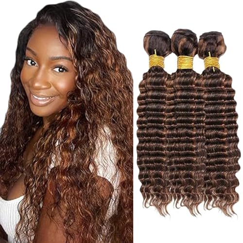 Gsoroel Deep Wave Bundles Human Hair Extension 100% Unprocessed Menschliches Haar p4/30 Highlight Brown Echthaar Perücke Brazilian Virgin Hair No Tangle For Women 3 Bundles Total 300g 26 28 30 Inch Gsoroel Deep Wave Bundles Human Hair Extension 100% Unprocessed Menschliches Haar p4/30 Highlight Brown Echthaar Perücke Brazilian Virgin Hair No Tangle For Women 3 Bundles Total 300g 26 28 30 Inch von Gsoroel