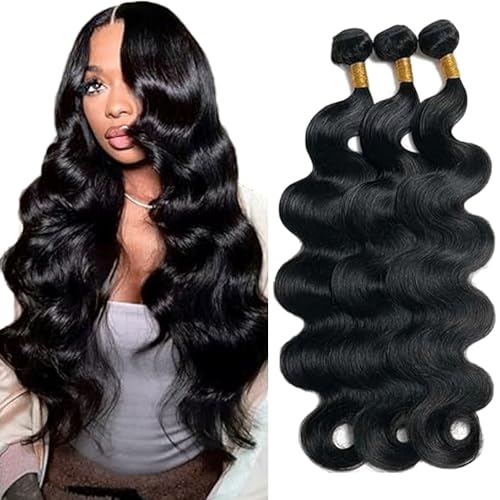 Gsoroel Body Wave Bundles Human Hair Extension 100% Unprocessed Menschliches Haar 1B Natural Black Echthaar Perücke Brazilian Virgin Hair No Tangle For Women 3 Bundles Total 300g 26 28 30 Inch Gsoroel Body Wave Bundles Human Hair Extension 100% Unprocessed Menschliches Haar 1B Natural Black Echthaar Perücke Brazilian Virgin Hair No Tangle For Women 3 Bundles Total 300g 26 28 30 Inch von Gsoroel
