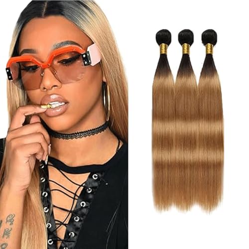 Gsoroel Straight Bundles Human Hair Extension 100% Unprocessed Menschliches Haar 1b/27 Ombre Brown Echthaar Perücke Brazilian Virgin Hair No Tangle For Women 3 Bundles Total 300g 14 16 18 Inch Gsoroel Straight Bundles Human Hair Extension 100% Unprocessed Menschliches Haar 1b/27 Ombre Brown Echthaar Perücke Brazilian Virgin Hair No Tangle For Women 3 Bundles Total 300g 14 16 18 Inch von Gsoroel