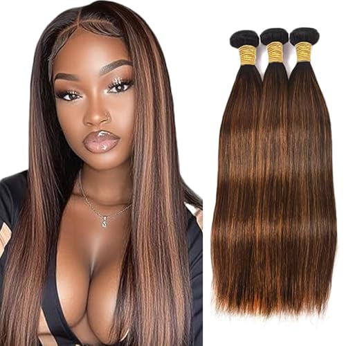 Gsoroel Straight Bundles Human Hair Extension 100% Unprocessed Menschliches Haar p4/30 Highlight Brown Echthaar Perücke Brazilian Virgin Hair No Tangle For Women 3 Bundles Total 300g 14 16 18 Inch Gsoroel Straight Bundles Human Hair Extension 100% Unprocessed Menschliches Haar p4/30 Highlight Brown Echthaar Perücke Brazilian Virgin Hair No Tangle For Women 3 Bundles Total 300g 14 16 18 Inch von Gsoroel