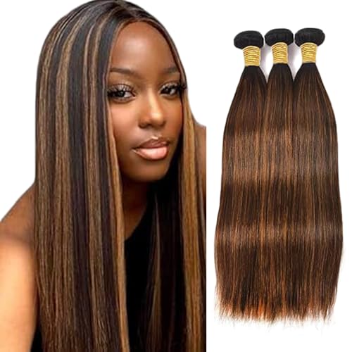 Gsoroel Straight Bundles Human Hair Extension 100% Unprocessed Menschliches Haar p4/30 Highlight Brown Echthaar Perücke Brazilian Virgin Hair No Tangle For Women 3 Bundles Total 300g 18 20 22 Inch Gsoroel Straight Bundles Human Hair Extension 100% Unprocessed Menschliches Haar p4/30 Highlight Brown Echthaar Perücke Brazilian Virgin Hair No Tangle For Women 3 Bundles Total 300g 18 20 22 Inch von Gsoroel