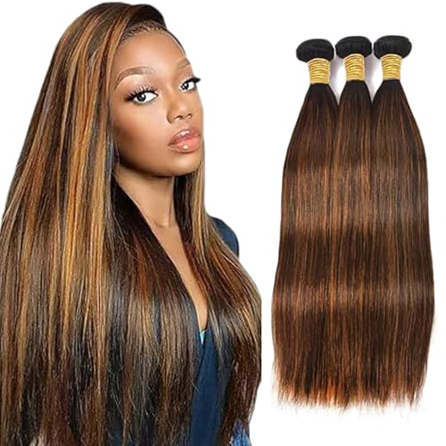 Gsoroel Straight Bundles Human Hair Extension 100% Unprocessed Menschliches Haar p4/30 Highlight Brown Echthaar Perücke Brazilian Virgin Hair No Tangle For Women 3 Bundles Total 300g 24 26 28 Zoll Gsoroel Straight Bundles Human Hair Extension 100% Unprocessed Menschliches Haar p4/30 Highlight Brown Echthaar Perücke Brazilian Virgin Hair No Tangle For Women 3 Bundles Total 300g 24 26 28 Zoll von Gsoroel