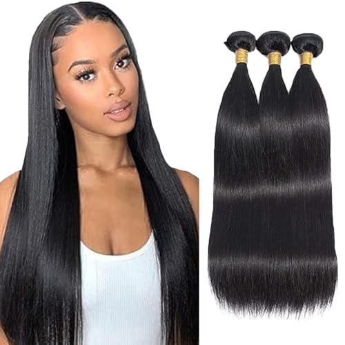 Gsoroel Straight Bundles Human Hair Extension Unprocessed Menschliches Haar 1B Natural Black Brazilian Virgin Hair Minimal Shedding For Women 3 Bundles Total 300g 16 18 20 Zoll Gsoroel Straight Bundles Human Hair Extension Unprocessed Menschliches Haar 1B Natural Black Brazilian Virgin Hair Minimal Shedding For Women 3 Bundles Total 300g 16 18 20 Zoll von Gsoroel