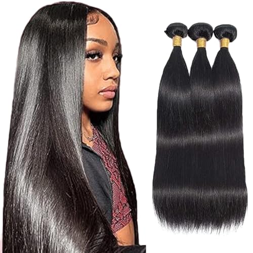 Gsoroel Straight Bundles Human Hair Extension Unprocessed Menschliches Haar 1B Natural Black Brazilian Virgin Hair Minimal Shedding For Women 3 Bundles Total 300g 24 26 28 Zoll Gsoroel Straight Bundles Human Hair Extension Unprocessed Menschliches Haar 1B Natural Black Brazilian Virgin Hair Minimal Shedding For Women 3 Bundles Total 300g 24 26 28 Zoll von Gsoroel