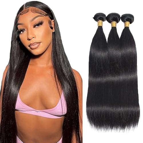 Gsoroel Straight Bundles Human Hair Extension Unprocessed Menschliches Haar 1B Natural Black Brazilian Virgin Hair Minimal Shedding For Women 3 Bundles Total 300g 26 28 30 Inch Gsoroel Straight Bundles Human Hair Extension Unprocessed Menschliches Haar 1B Natural Black Brazilian Virgin Hair Minimal Shedding For Women 3 Bundles Total 300g 26 28 30 Inch von Gsoroel