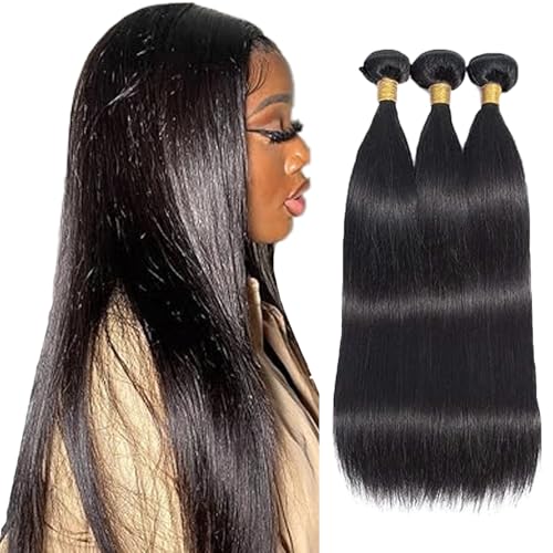 Gsoroel Straight Bundles Human Hair Extension Unprocessed Menschliches Haar 1B Natural Black Brazilian Virgin Hair Minimal Shedding For Women 3 Bundles Total 300g 28 30 32 Zoll Gsoroel Straight Bundles Human Hair Extension Unprocessed Menschliches Haar 1B Natural Black Brazilian Virgin Hair Minimal Shedding For Women 3 Bundles Total 300g 28 30 32 Zoll von Gsoroel