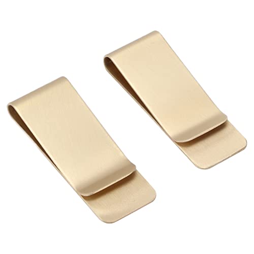 2 PCS Metal Money Clips, Stainless Steel Specialshaped Mini Wallets Credit Cards Holders Wallet Money Clip for Men and Women (Gold) von Gsycle