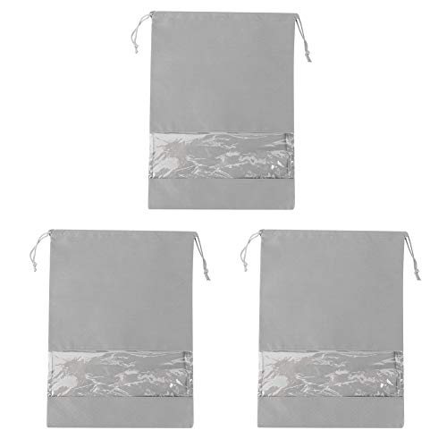 3PCS -Reiseschuhtaschen, Nicht gewohnte tragbare Fahrtschuhschuhabdeckungen mit tragbarem Reisebotten mit PVC -Fenster für Männer und Frauenpackungs -Sortierdisplays (Medium) von Gsycle