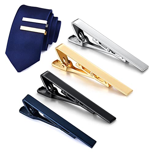 4 PCS Tie Clips For Men, 4 Colors Copper Fashionable Elegant Male Tie Neck Clamp Set Men's Accessories Tie Tacks For Men von Gsycle