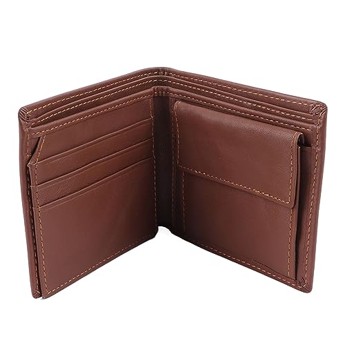 Gsycle Herren schlanker Bifold Brieftasche, Front -Taschen -Brieftaschen hellbraunes Leder Mehrfachschlitz Karten Brieftasche für Männer Erwachsene Reisen täglich von Gsycle