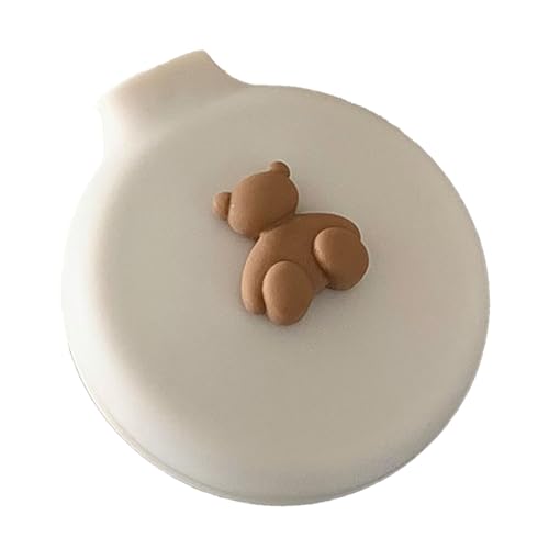 Mini-Reise-Haarbürste, rund, faltbar, niedliche Luftkissen-Haarbürste, kompakter Haarkamm mit Make-up-Spiegel für Damen und Mädchen, Handtasche, Rucksack (Weiß) von Gsycle