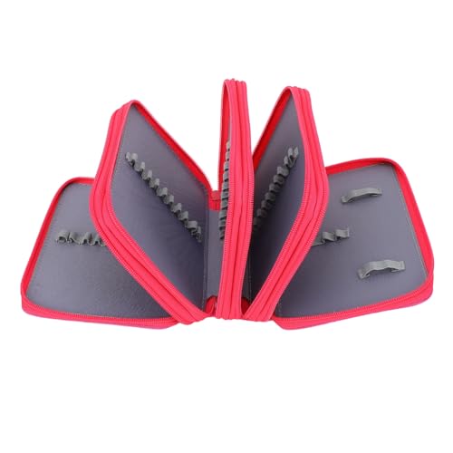 Oxford Bleistiftkoffer, 4 Fächer 72 Slots Wearable Stoffstoffstifte Bleistift Gehäuse Organizer Stiftbeutel für Stifte, Make -up -Pinsel (Rot) von Gsycle