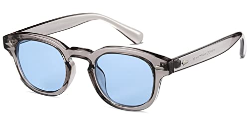 Gtand Unisex Sonnenbrille Vintage Retro Runde Bunte für Männer Frauen Mode Kreis Sonnenbrille 46mm, Rahmen C23 Crystal Gray/getönte Gläser blau, 46mm Gtand Unisex Sonnenbrille Vintage Retro Runde Bunte für Männer Frauen Mode Kreis Sonnenbrille 46mm, Rahmen C23 Crystal Gray/getönte Gläser blau, 46mm von Gtand