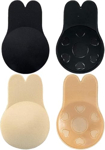 Gtuzkheu Klebe Push Up BH, 2 Paar Klebe BH, Rückenfrei, Wiederverwendbar, Unsichtbar, Für Alle Rückenfreien Kleidungsstücke, Hautfreundlichen Silikon-Pads, C-D (EU), Beige von Gtuzkheu