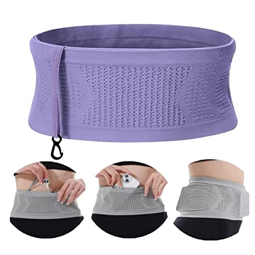 Hüfttasche für Damen, Strick, atmungsaktiv, verdeckt, verstellbarer Laufgürtel, Laufgürtel, Gürteltaschen für Damen und Herren, Outdoor-Aktivitäten, violett, M von Gtyatypa