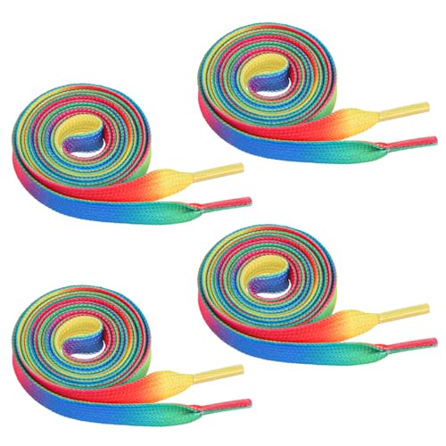 Gtziqa 2 Paar Bunte Schnürsenkel, 120 cm Lang Regenbogen Schnürsenkel Flache Elastische Regenbogenverlauf Sneaker Schuhbänder für Herren Damen Laufschuhe Sporschuhe von Gtziqa