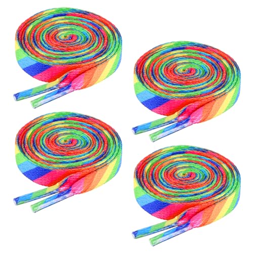 Gtziqa 2 Paar Schnürsenkel Bunt, 120 cm Lang Regenbogen SchnüRsenkel Elastische Flach Bunte Gestreifte Schuhbänder für Männer Frauen Sneakers Laufschuhe Sportschuhe von Gtziqa