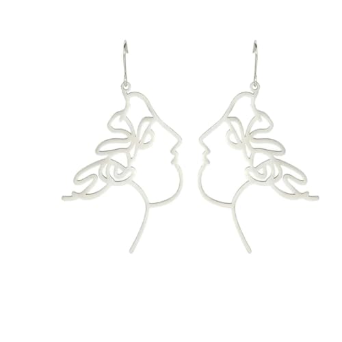 Abstrakte Schönheit Gesicht baumeln Ohrringe Edelstahl Frauen Ohrring Mode Unikat von Gu Feng