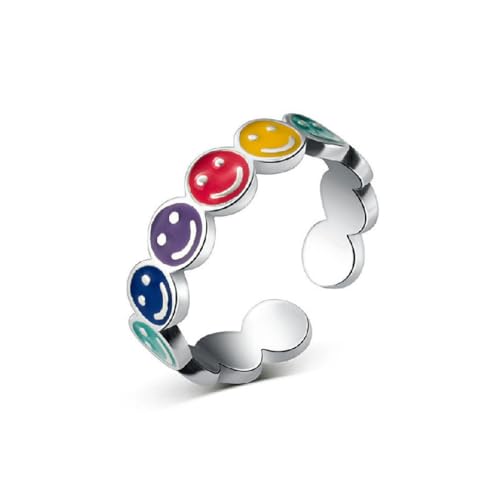 Epoxy Gum Farbe Smiley Ring Niedliche Frau klassische Persönlichkeit Zeigefinger Ring von Gu Feng