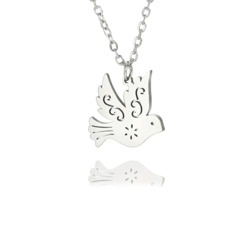 Friedenstaube Taube Anhänger Halskette Frauen Mädchen Gold Farbe Halskette Niedlicher Vogel Schmuck Geschenk von Gu Feng