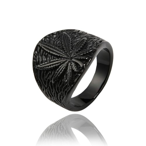 Gu Feng Accessoires Persönlichkeit Retro Punk Hip Hop Ahornblatt Herren Titan ring von Gu Feng