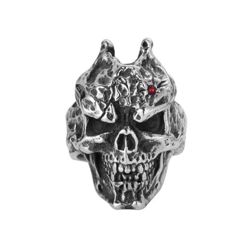 Gu Feng Accessoires Persönlichkeit Vintage Batman Totenkopf Herren Titan ring von Gu Feng