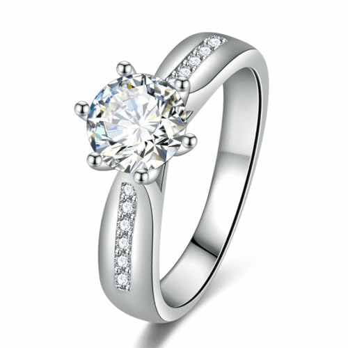 Gu Feng Breiter Ring Mode Sechszackiger Ring Zirkon Kristall Ring Hochzeit Frauen von Gu Feng