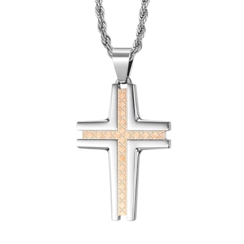 Gu Feng Engraved stainless steel cross necklace for man and woman von Gu Feng