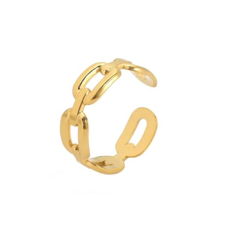 Geometrischer Kettenring Frauen Edelstahl Gold Farbe offene Ringe Ehering Schmuck von Gu Feng