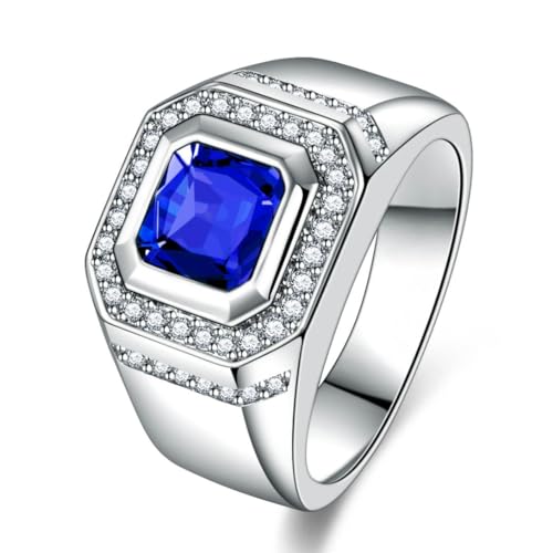Gu Feng Klassischer Saphirring Luxus Quadratischer Kristall Blauer Zirkonring von Gu Feng