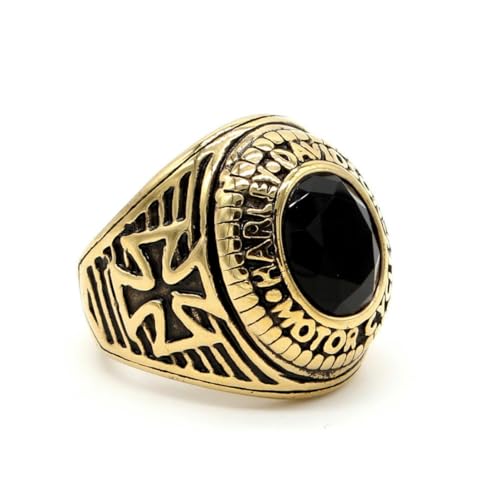 Gu Feng Mode Vintage Kreuz Edelstein Männer Titan Stahl Ring Religiöser Schmuck von Gu Feng