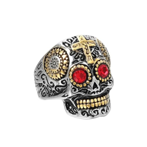 Gu Feng Persönlichkeit Retro Punk MexicanSkull Herren Titan ring von Gu Feng