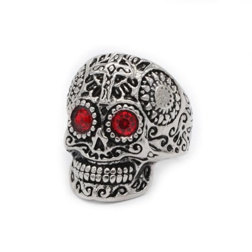 Gu Feng Persönlichkeit Retro Punk MexicanSkull Herren Titan ring von Gu Feng