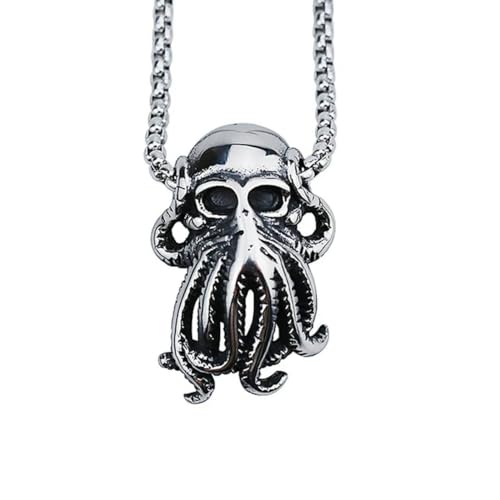 Gu Feng Punk Hip Hop Cthulhu Oktopus Anhänger Halskette Edelstahl Männer Mode Street Rock Oktopus Tier Halskette Kette Schmuck von Gu Feng