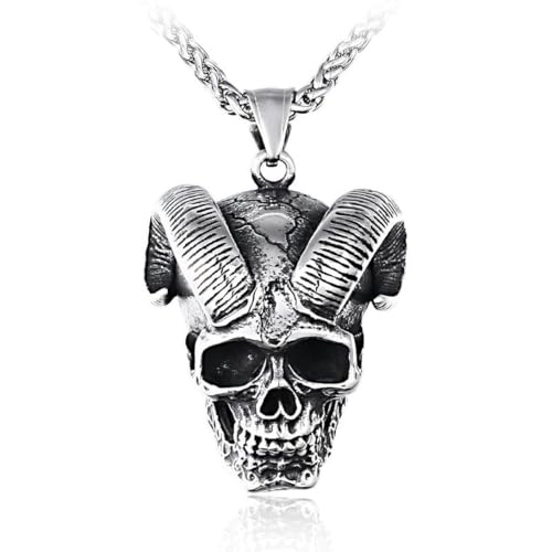 Gu Feng Punk Ornamente Edelstahl Mode Widder Schädel Anhänger Titan Stahl Schädel Anhänger von Gu Feng