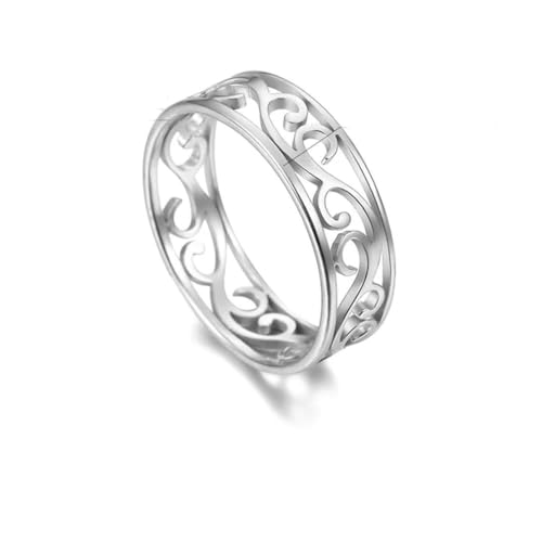 Gu Feng Retro filigraner Edelstahl Ring Ausschnitt elegant Goldfarbe Fingerringe Schmuck Hochzeitsgeschenk für Freundinnen von Gu Feng