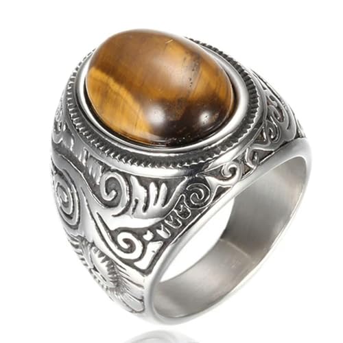 Gu Feng Retro türkis Stein Ringe Herren Onyx Ring Domineering Opal Ring von Gu Feng