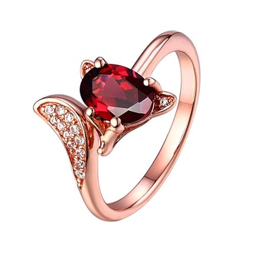 Gu Feng Ruby Fox Ring Mode Roségold Fox Charm Damen Ring von Gu Feng