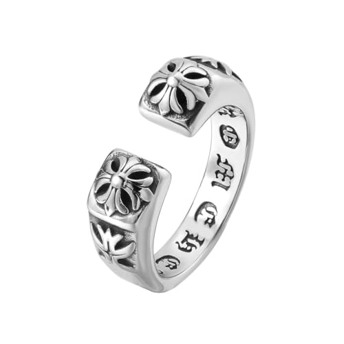 Gu Feng Schmuck Accessoire Persönlichkeit Vintage Kreuz Herren offener Titan ring von Gu Feng