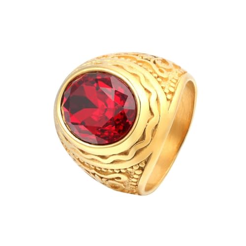 Gu Feng Schmuck Accessoire Persönlichkeit Vintage Rubin Titan Ring von Gu Feng