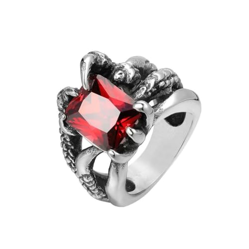 Gu Feng Schmuck Persönlichkeit Mode Vintage Rubin Geist Klaue Herren Titan ring von Gu Feng