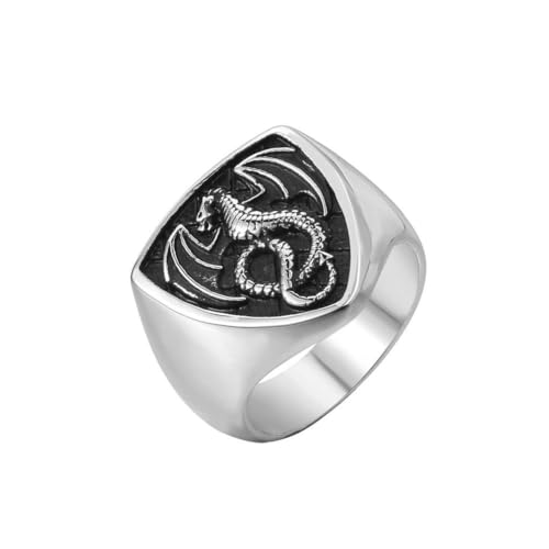 Gu Feng Schmuck Persönlichkeit Vintage Drache Dinosaurier Flügel Herren Titan ring von Gu Feng