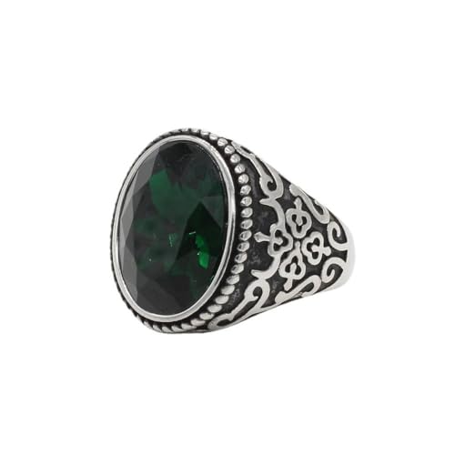 Gu Feng Schmuck Persönlichkeit Vintage Edelstein Titan Stahl Ring von Gu Feng