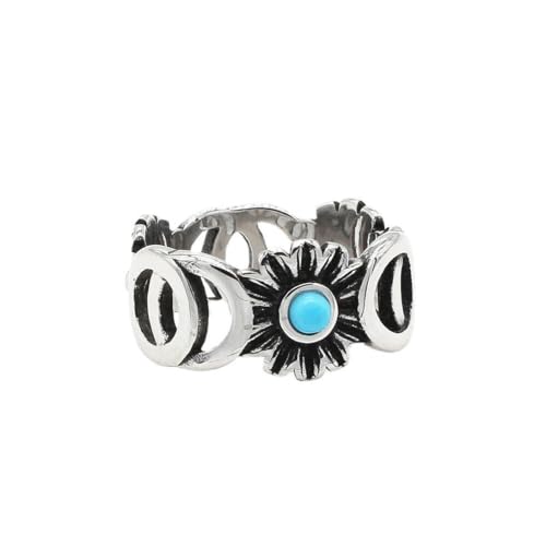 Gu Feng Schmuck Persönlichkeit Vintage Sonnenblume Punk Damen Titan ring von Gu Feng