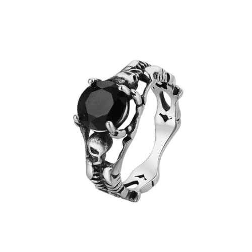 Gu Feng Schmuck Persönlichkeit Vintage Totenkopf Edelstein Herren Titan ring von Gu Feng