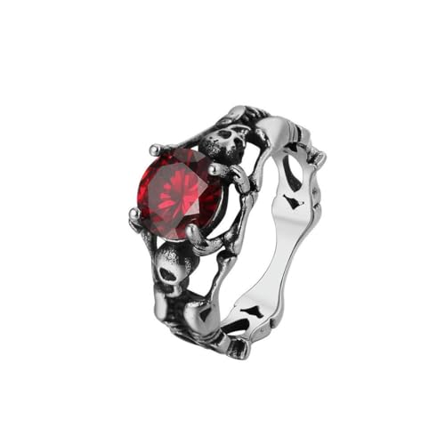 Gu Feng Schmuck Persönlichkeit Vintage Totenkopf Edelstein Herren Titan ring von Gu Feng