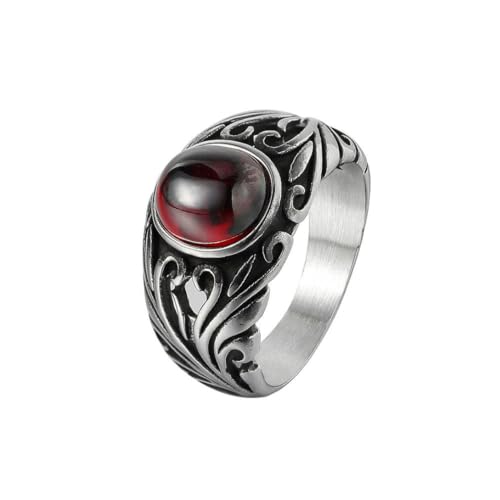 Gu Feng Schmuck Vintage EdelStahl ring Hellflower Rubin Titan ring von Gu Feng