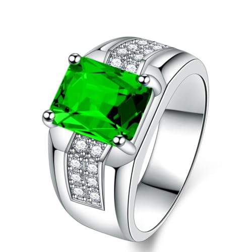 Gu Feng Smaragd Turmalin Männer Ring Mode Baguette Kristall Ring von Gu Feng