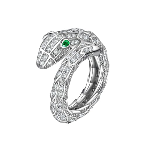 Stilvoller Schlangenring aus Zirkon minimalistisches Statement, offene Ringpersönlichkeit von Gu Feng